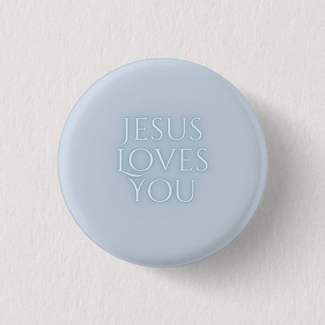 Jesus Loves Christian Typography Design  1 Inch Round Button (Front)