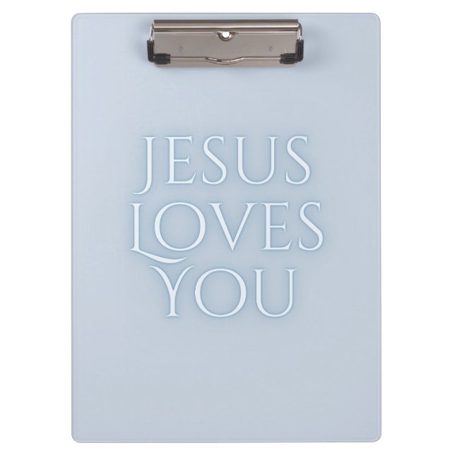Jesus Loves Christian Typography Design  Clipboard (Front)