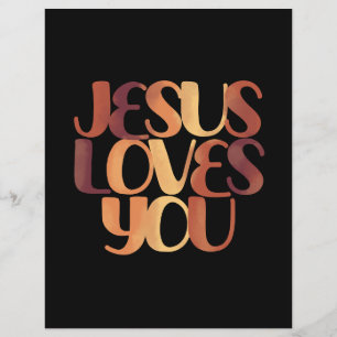 Jesus Loves Christian Typography Design  Flyer