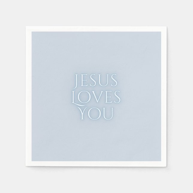 Jesus Loves Christian Typography Design  Napkin (Front)