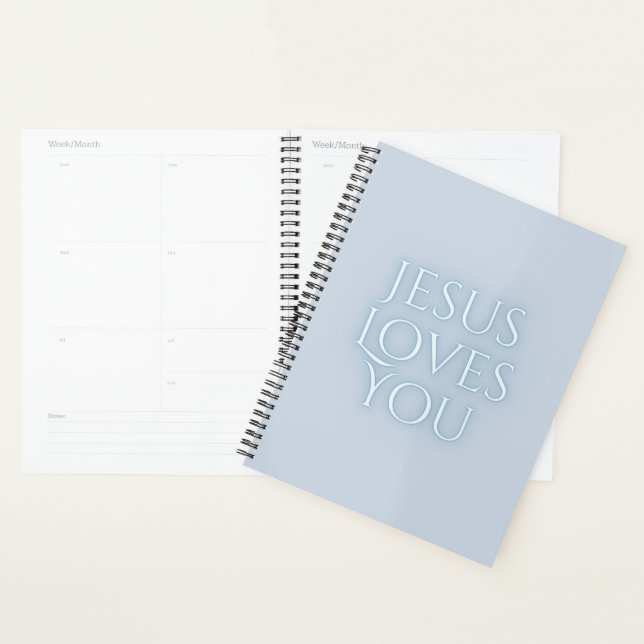 Jesus Loves Christian Typography Design  Planner (Display)
