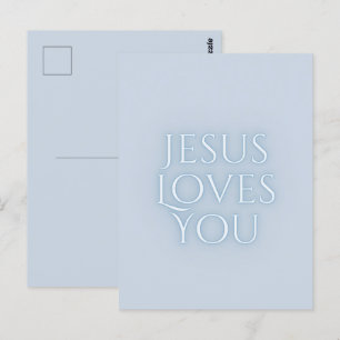 Jesus Loves Christian Typography Design  Postcard