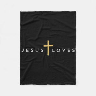 Jesus Loves Cross Thin Christian Faith Jesus Loves Fleece Blanket