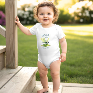 Jesus Loves Little Me Cute Dragonfly Boy Baby Bodysuit