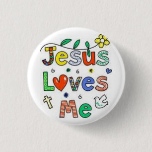 Jesus Loves me 1 Inch Round Button