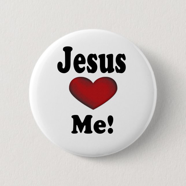 Jesus Loves Me 2 Inch Round Button (Front)