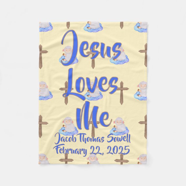 Jesus Loves Me Baby Blanket (Front)