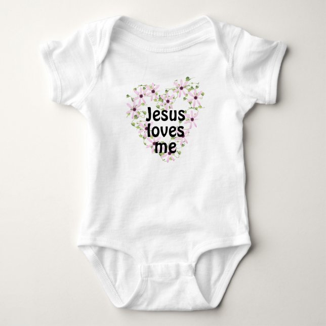 Jesus loves me baby bodysuit (Front)