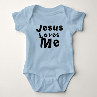 Jesus Loves Me Baby Boy Blue Bodysuit One-Piece