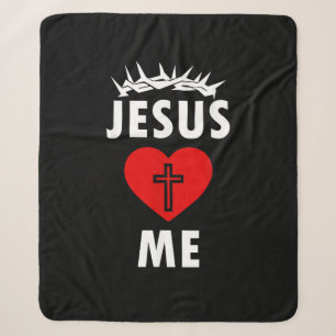 Jesus Loves ME Christen Religious Sherpa Blanket