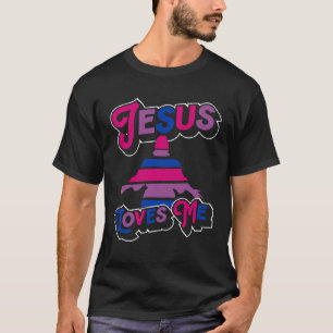 Jesus Loves Me Church Christian Bisexual Pride Fla T-Shirt