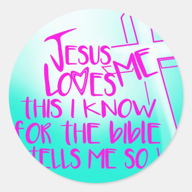 Jesus Loves Me Classic Round Sticker (Front)