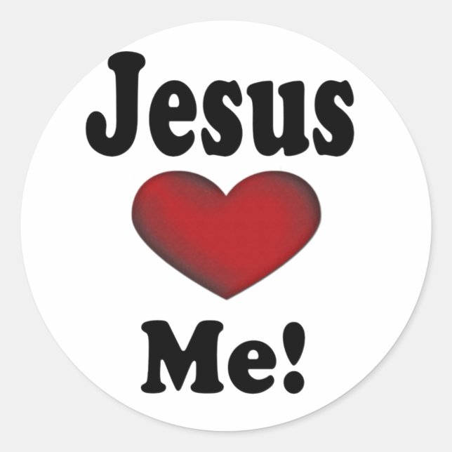 Jesus Loves Me Classic Round Sticker (Front)