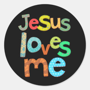 Jesus Loves  Me Classic Round Sticker