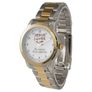 Jesus Loves Me Customizable Watch