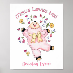 Jesus Loves Me Dancing Lamb Poster