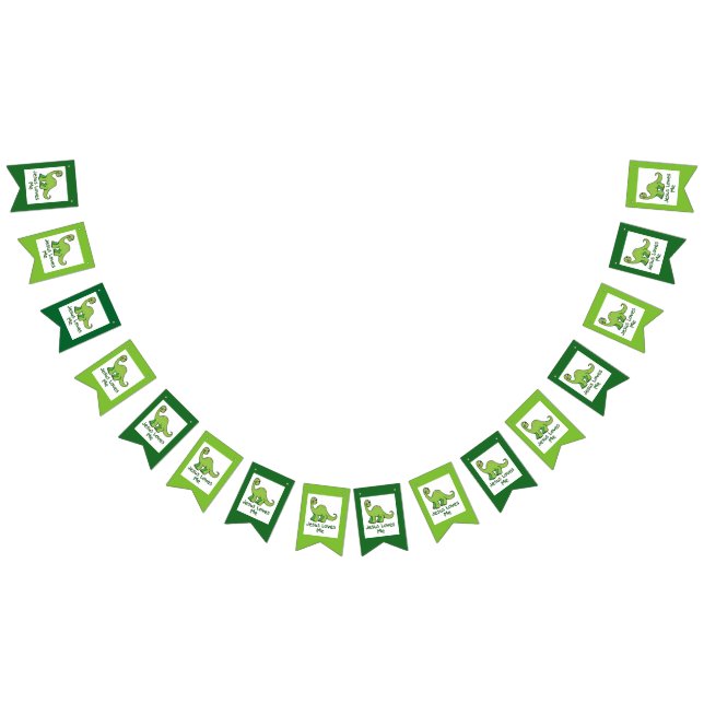 Jesus Loves Me Dinosaur Bunting Flags (All)