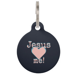 Jesus loves me - Dog Collar - Hundehalsband neon Pet Tag