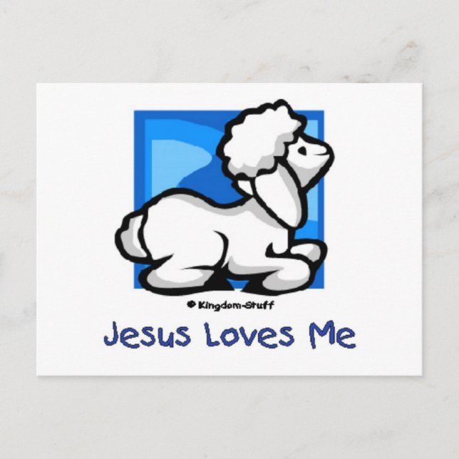 Jesus Loves Me Lamb Postcard (Front)