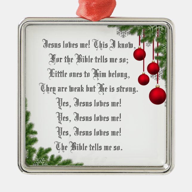 JESUS LOVES ME METAL ORNAMENT (Front)