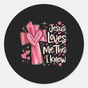 Jesus Loves Me This I Know God Religious Christian Classic Round Sticker