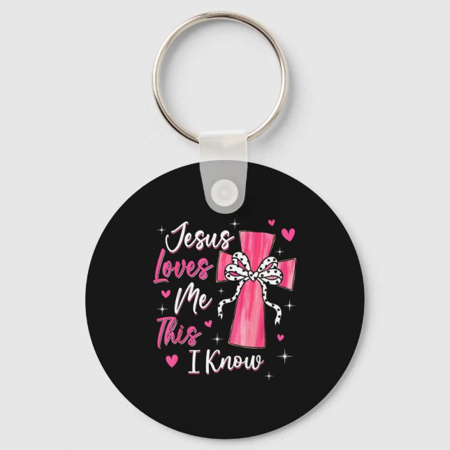 Jesus Loves Me This I Know God Religious Christian Keychain (Front)