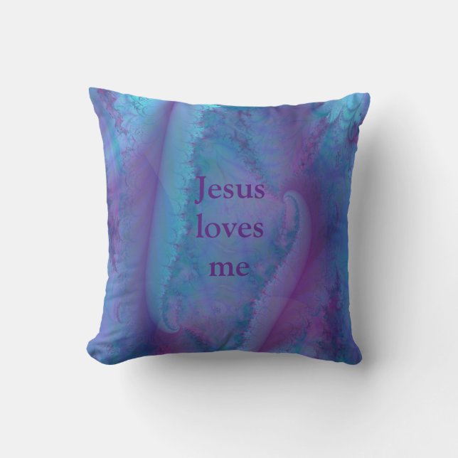 Jesus loves me throw pillow (Front)
