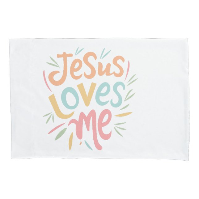 Jesus Loves Me - vintage design  Pillowcase (Front)