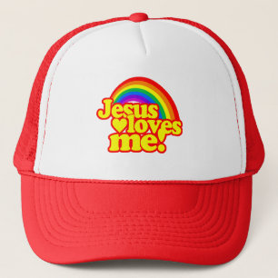 Jesus Loves Me (with Rainbow) Trucker Hat