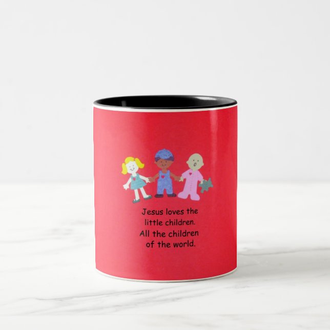 Jesus loves the little children. Two-Tone coffee mug (Center)