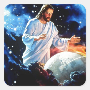 Jesus-Loves-The-World Square Sticker