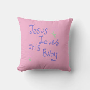 Jesus loves this baby throw pillow