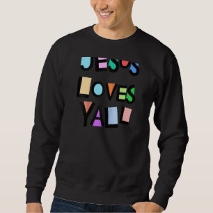 Jesus Loves Yall Pink Belief Faith Womens Girls Ki Sweatshirt