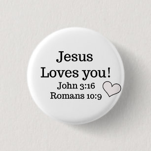 Jesus Loves You 1 Inch Round Button