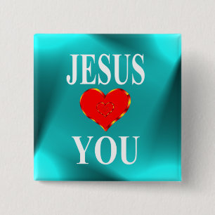 Jesus Loves You 2 Inch Square Button