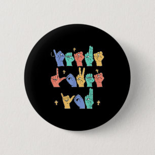 Jesus Loves You Asl Christian Jesus Toddler I Sign 2 Inch Round Button