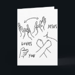 Jesus Loves You Asl Sign Language Christian  Card<br><div class="desc">Jesus Loves You Asl Sign Language Christian</div>