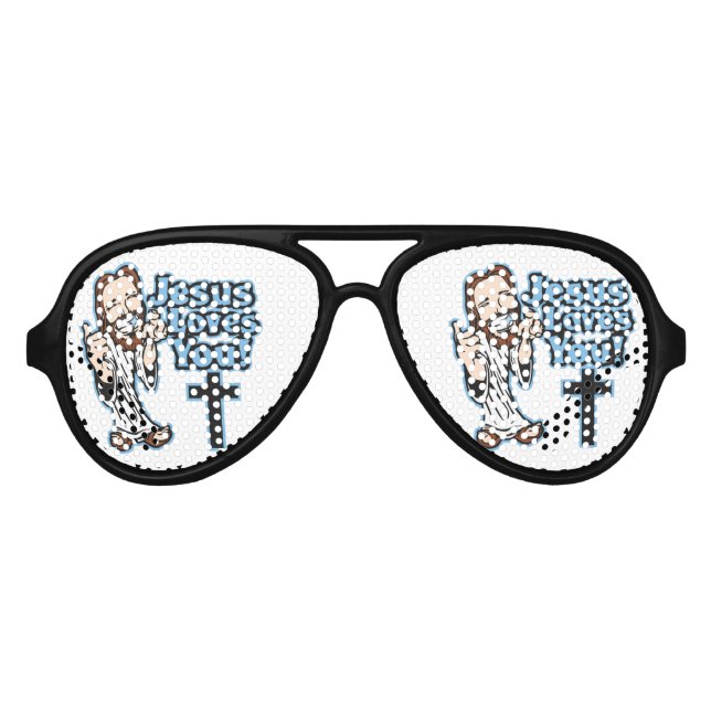 Jesus Loves You Aviator Sunglasses (Front)