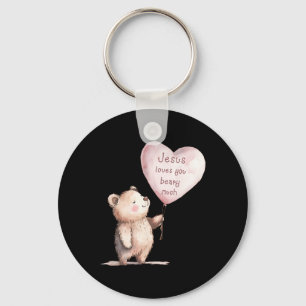Jesus Loves You Beary Much Cute Christian Kids Keychain