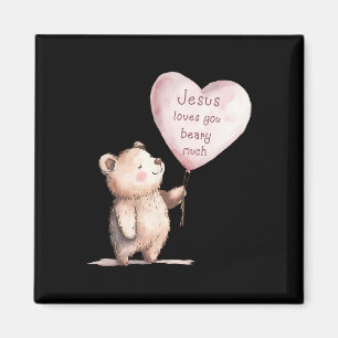Jesus Loves You Beary Much Cute Christian Kids Magnet