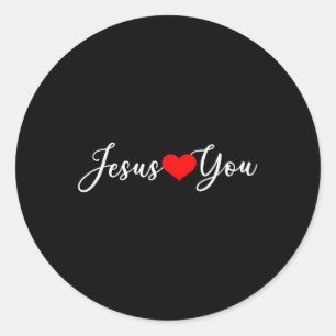 Jesus Loves You - Christian  Classic Round Sticker