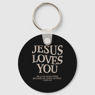 Jesus Loves You Christian  Keychain