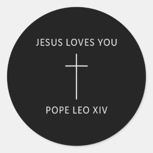 Jesus Loves You Christian Minimal Religious Faith  Classic Round Sticker