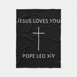 Jesus Loves You Christian Minimal Religious Faith Fleece Blanket