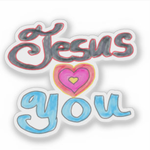 Jesus Loves You Christian Quote Pink Heart