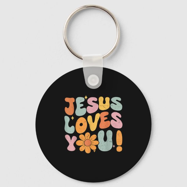 Jesus Loves You Christian Teen Girl God Sister Goo Keychain (Front)