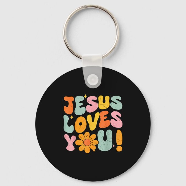 Jesus Loves You Christian Teen Girl God Sister Goo Keychain (Front)