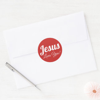 Jesus Loves You Classic Round Sticker