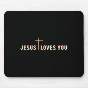 Jesus Loves You Cross God Christian Graphic Mouse Pad