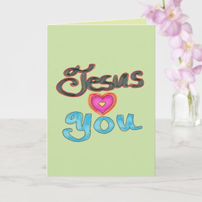 ‘Jesus Loves You’ Custom Greeting Card (Orchid)